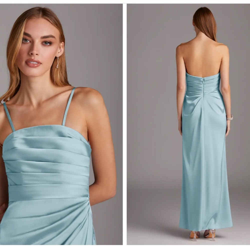 AZAZIE LEXIE Stretch
Sky Blue Sheath Strapless Stretch Satin Convertible